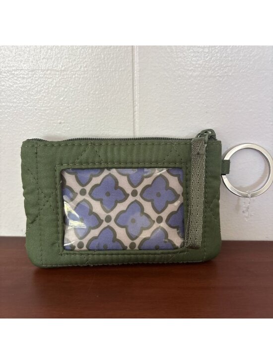 Vera Bradley Accessories - Vera Bradley Cedar Green Ultralight Zip-ID Case w/ Key Ring Floral Lining